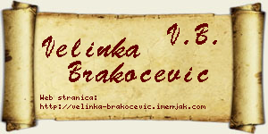Velinka Brakočević vizit kartica
